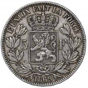 Belgium, 5 francs 1869