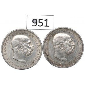 Austria, Lot 2 crowns 1912