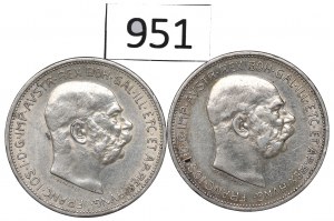 Austria, Lot 2 crowns 1912