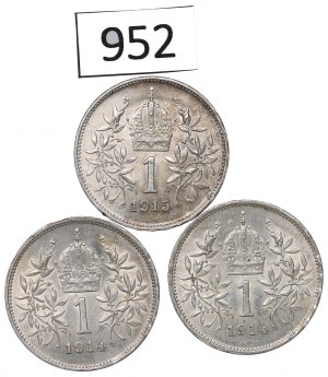 Austria, Lot 1 crown 1914-15