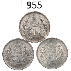 Austria, Lot 1 crown 1914-16