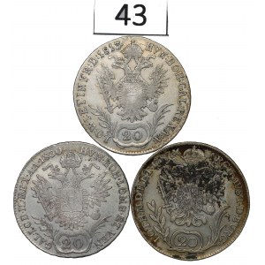 Austria, Lot 20 kreuzer 1787-1830