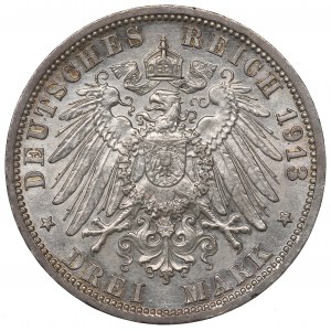 Germany, Preussen, 3 mark 1913 - 25 years of Wilhelm II reign