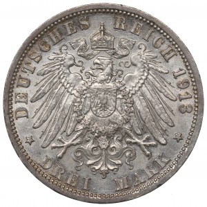 Germany, Preussen, 3 mark 1913 - 25 years of Wilhelm II reign