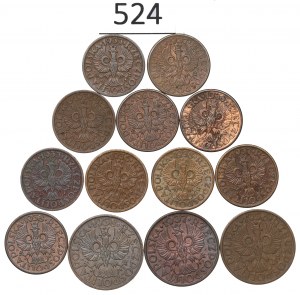 Second Republic, Set 1-2 pennies 1933-38