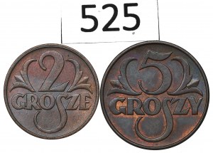 Second Republic, Set of 2-5 pennies 1938