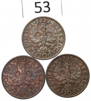 Second Republic, Set of 5 pennies 1938-39