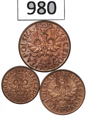 Second Republic, Set of 1-5 pennies 1937-39
