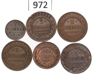 Russia, Nicholas II, Lot 1/2-2 kopecks 1908-16