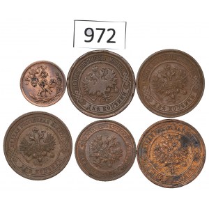 Russia, Nicholas II, Lot 1/2-2 kopecks 1908-16