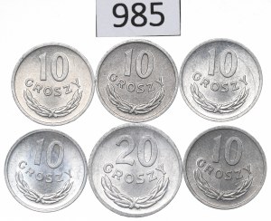 People's Republic of Poland, Set of 10-20 pennies 1961-74