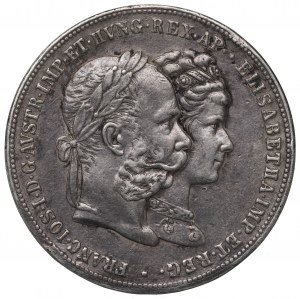 Austria, Franz Joseph I, 2 gulden 1879 - silver wedding