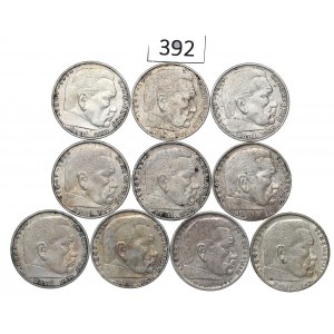 Germany, III Reich, Lot 2 mark 1937-39 Hindenburg