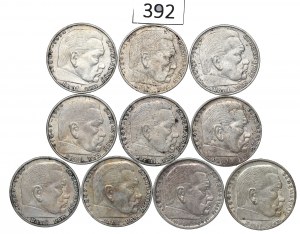 Germany, III Reich, Lot 2 mark 1937-39 Hindenburg