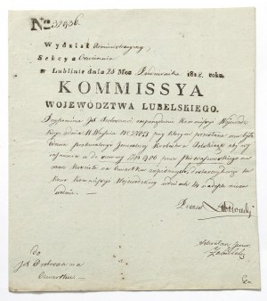 Letter from the commission of the Lublin Province to the priest 1822