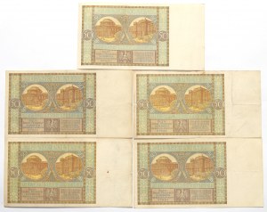 II RP, 50 zloty 1929 - set of 5 copies.