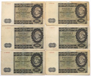 GG, 500 gold 1940 - A - set of 6 copies.