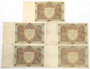 II RP, 50 zloty 1929 - set of 5 copies.