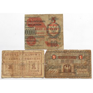 Polska, 5 groszy 1924 i dwa bony zastępcze