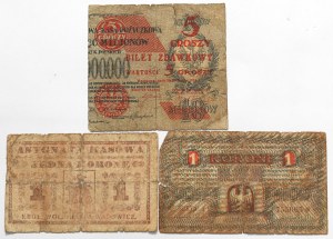 Poland, 5 pennies 1924 and two replacement vouchers