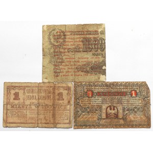 Polska, 5 groszy 1924 i dwa bony zastępcze