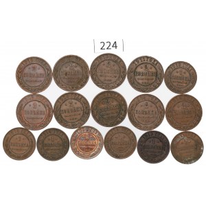 Russie, Nicolas II, Ensemble de 1-2 kopecks 1905-16