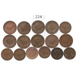 Russie, Nicolas II, Ensemble de 1-2 kopecks 1905-16