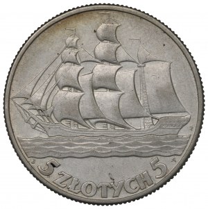 II Republic of Poland, 5 zloty 1936 Ship