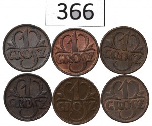 Second Republic, Set of 1 penny 1925-37
