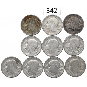 II RP, Zestaw 2 złote 1932-34 Głowa kobiety