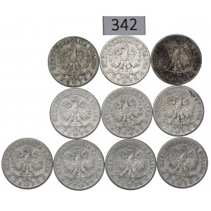 II RP, Zestaw 2 złote 1932-34 Głowa kobiety