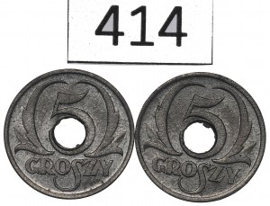 GG, Set of 5 pennies 1939