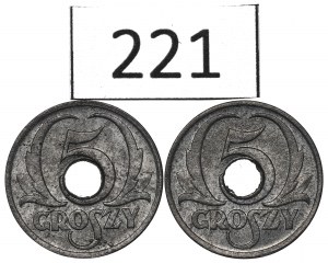 GG, Set of 5 pennies 1939