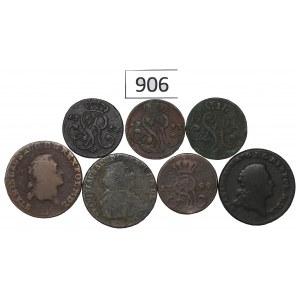 Poniatowski, Set of pennies and trojaks 1766-92 - including reinforcer