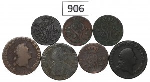 Poniatowski, Set of pennies and trojaks 1766-92 - including reinforcer