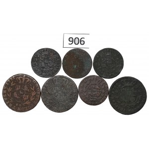 Poniatowski, Set of pennies and trojaks 1766-92 - including reinforcer