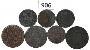 Poniatowski, Set of pennies and trojaks 1766-92 - including reinforcer