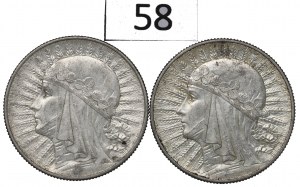 II RP, Set of 5 Gold 1933 Head of a Woman