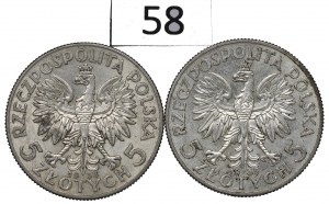 II RP, Set of 5 Gold 1933 Head of a Woman