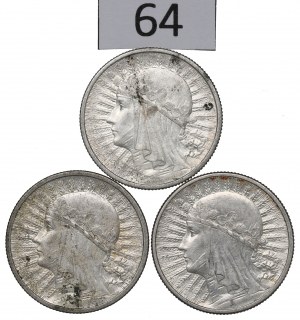 II RP, Set of 2 Gold 1932-34 Head of a Woman