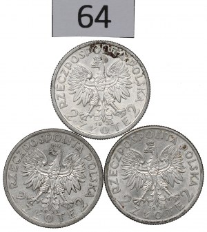 II RP, Set of 2 Gold 1932-34 Head of a Woman