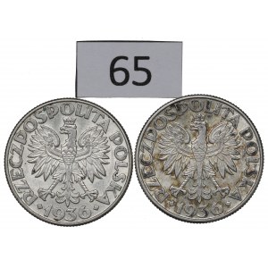 II RP, Set of 2 Gold 1936 Sailing Ship