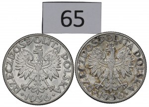 II RP, Set of 2 Gold 1936 Sailing Ship