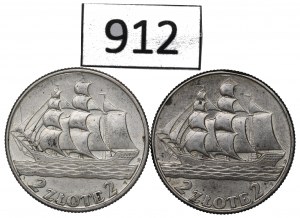 II RP, Set of 2 Gold 1936 Sailing Ship