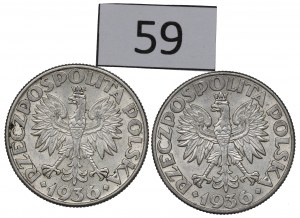 II RP, Set of 2 Gold 1936 Sailing Ship