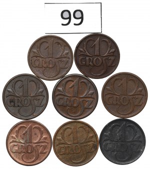 Second Republic and GG, Set of 1 penny 1925-39