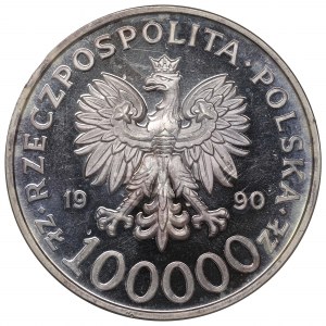 Third Republic, 100,000 zloty 1990 Solidarity Type A
