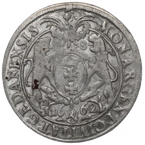 John II Casimir, 18 groschen 1662, Danzig - Lion in shield