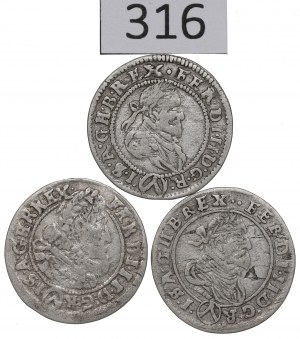 Austria, Lot 3 kreuzers 1624-27