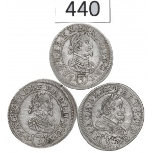 Austria, set di 3 krajcars 1624-28